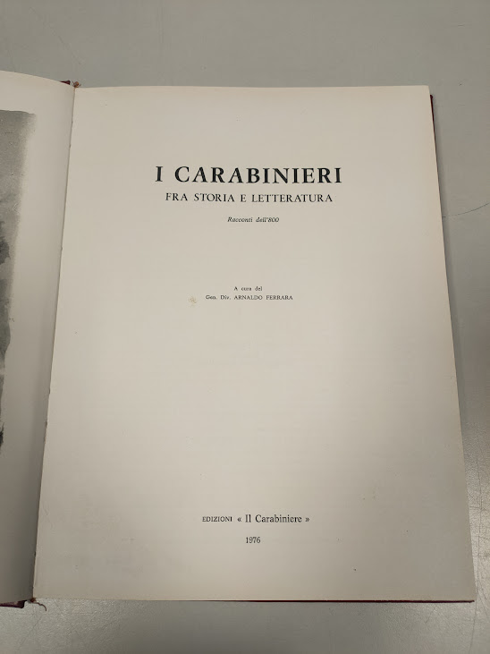 Libro I Carabinieri fra Storia e Letteratura Racconti dell'800 1976