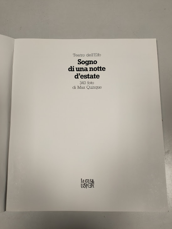 Libro Sogno di una Notte D'Estate Teatro Dell'Elfo 1981