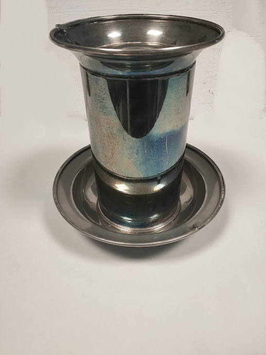 Porta Bottiglia con Contenitore in Argento Sheffield Vintage Anni '70