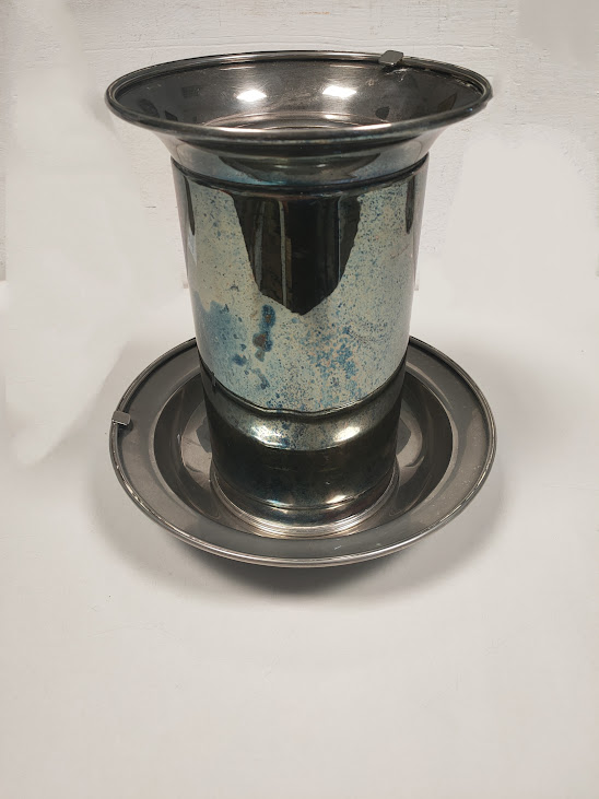 Porta Bottiglia con Contenitore in Argento Sheffield Vintage Anni '70