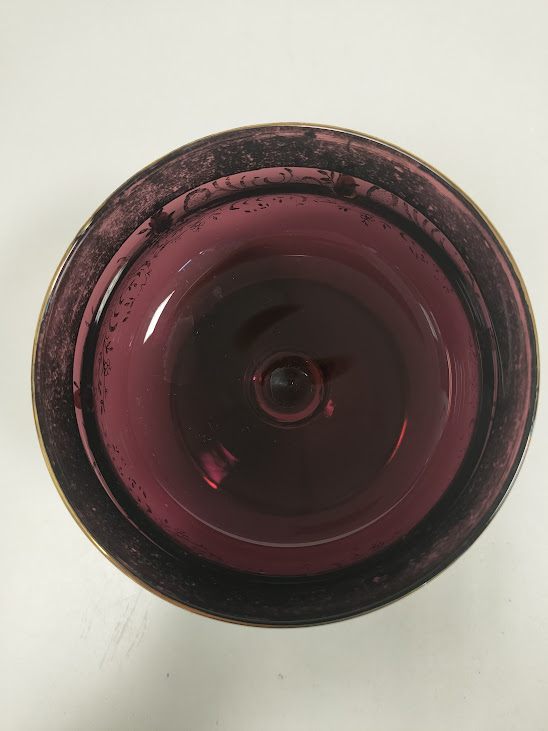 Vaso per caramelle Vintage con decorazione in oro 24 k. Anni '50-'60