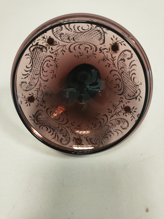 Vaso per caramelle Vintage con decorazione in oro 24 k. Anni '50-'60