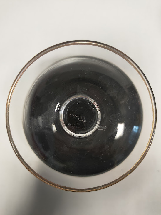 Vaso per caramelle Vintage con decorazione in oro 24 k. Anni '50-'60