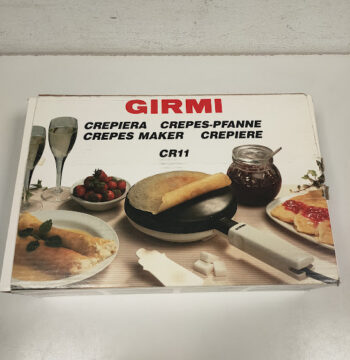 Creperia Elettrica "Girmi CR11" Bianco/Nero con Piatto ed Imballaggio Originale