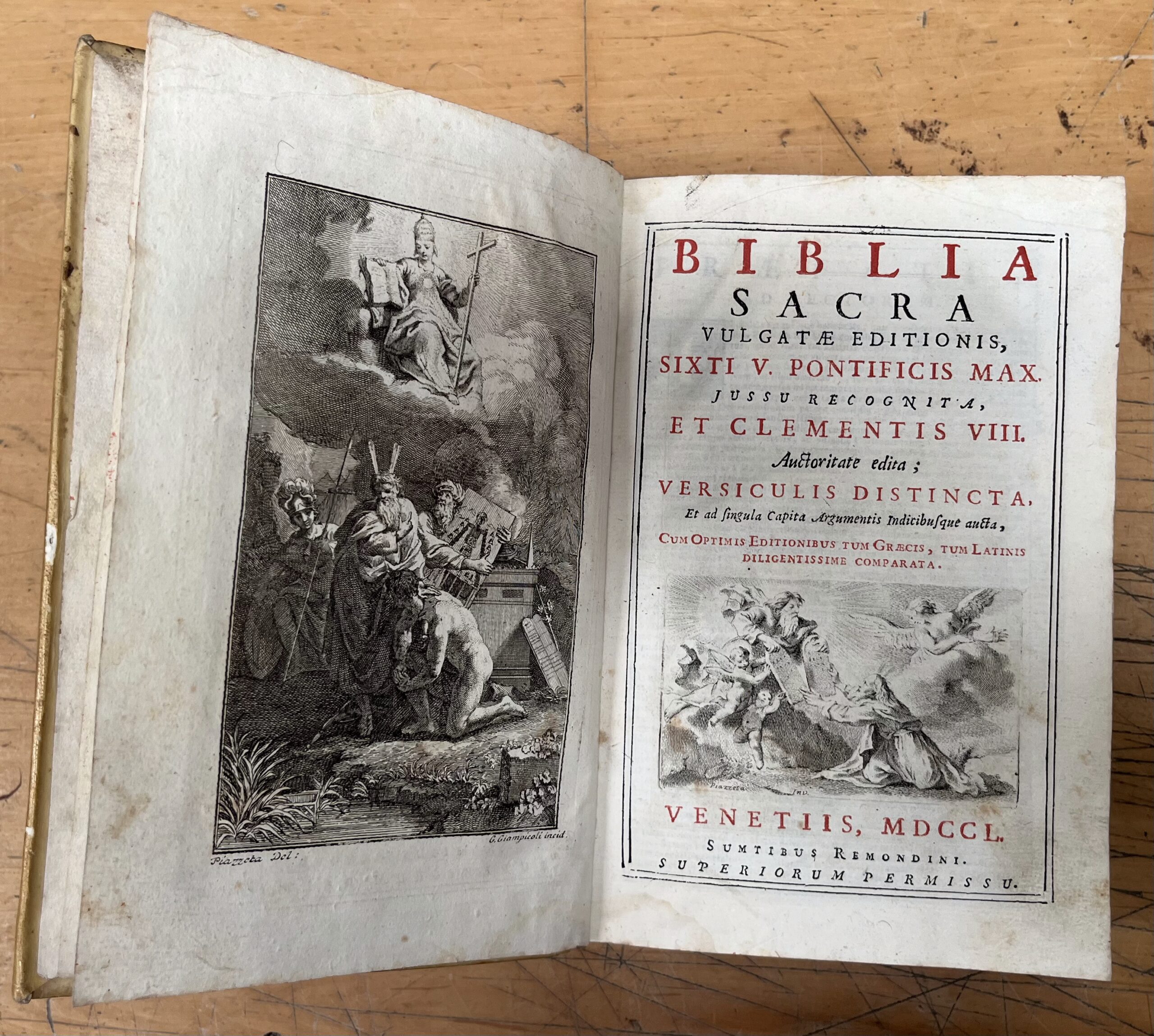 Libro "Biblia Sacra Vulgatae Editionis" - Edizione 1750 (Venetiis, MDCCL)