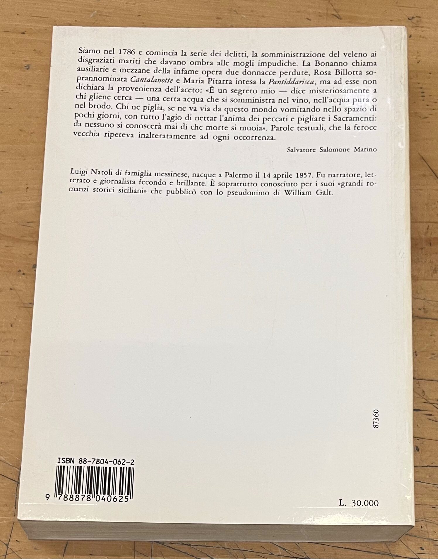 Libro "La Vecchia dell'Aceto" - Luigi Natoli (W. Galt) - Flaccovio Editore 1991