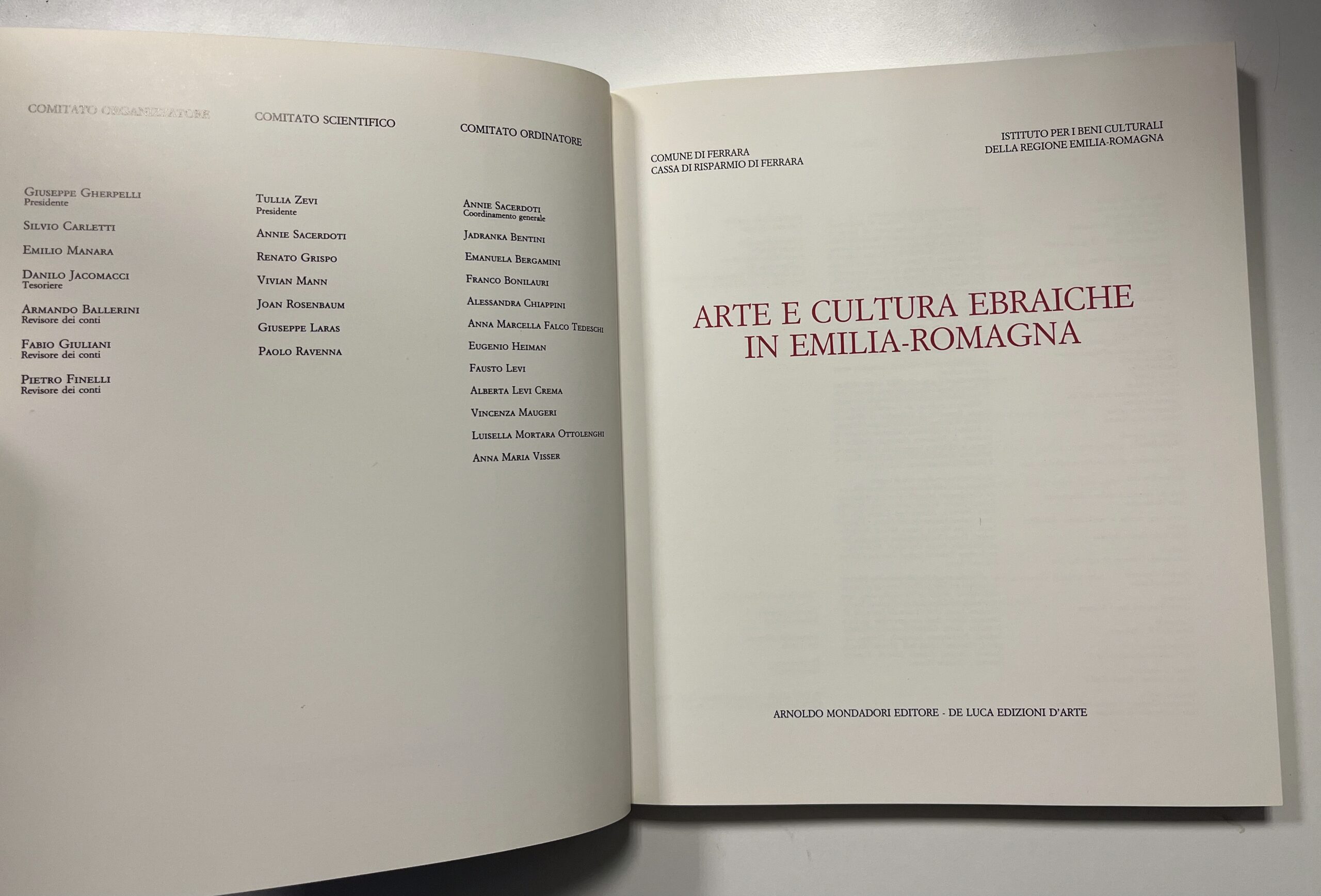 Libro "Arte e Cultura Ebraiche in Emilia-Romagna" - Mondadori - De Luca - 1989
