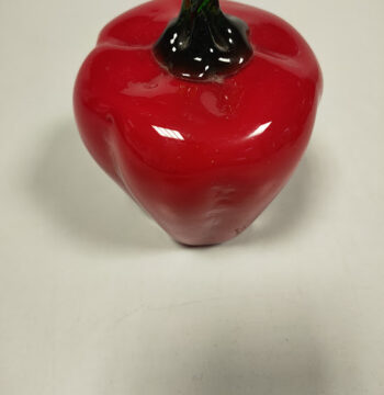 Peperone Rosso con Picciolo Verde in Vetro di Murano Realizzato a Mano Vintage