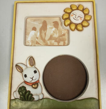 Porta Foto della "Thun" Raffigurante un Girasole ed un Coniglio Vintage Anno 2019