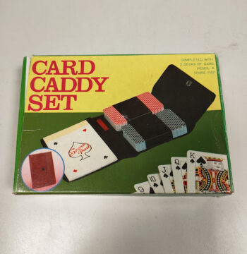 Portacarte in Similpelle "Card Caddy Set" con Due Mazzi per Poker