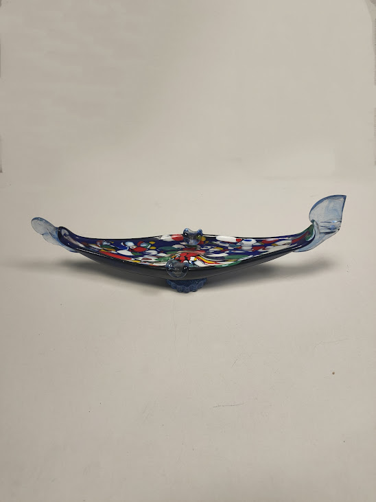 Posacenere Gondola Veneziana in Vetro Soffiato di Murano Vintage Anni '70