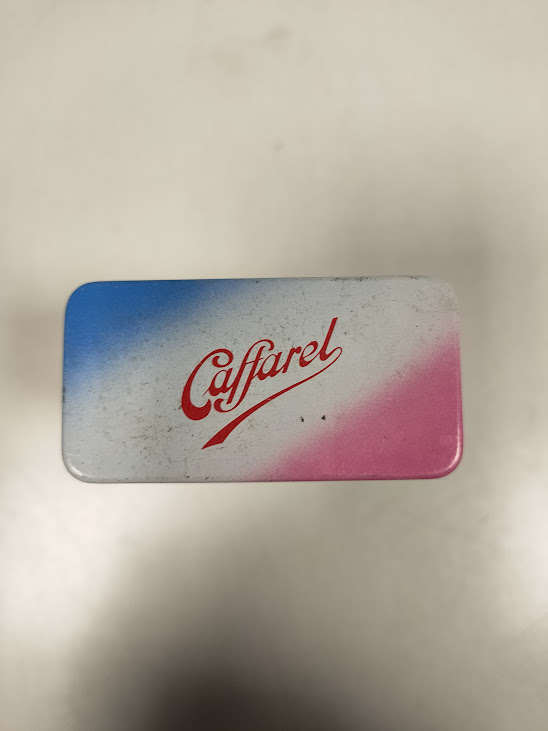 Scatola di latta della Marca Italiana "Caffarel" Vintage