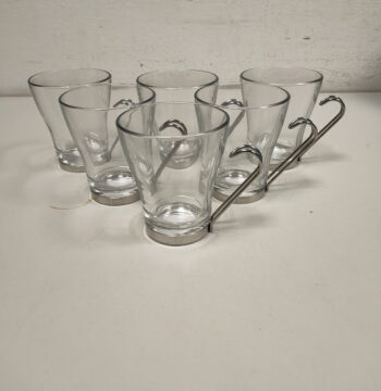 Set di 6 Tazze in Vetro e Metallo "Bormioli Rocco" con Confezione Originale