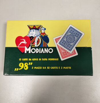 Set di Carte da Gioco per Poker in plastica con Due Mazzi da 52 Carte più 2 Matte Modiano"