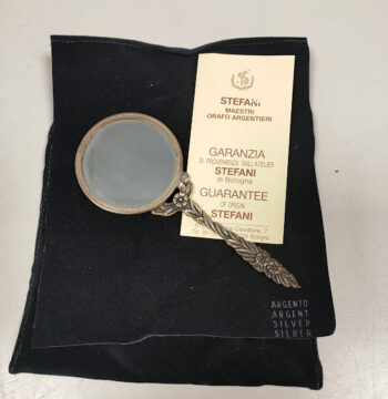 Specchietto da Passeggio in Argento 800/1000 Realizzato da "Stefani"Anni '70