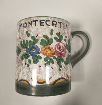 Tazza in Ceramica di "Deruta" Personalizzata con Scritta "Montecatini" Vintage Anni '70