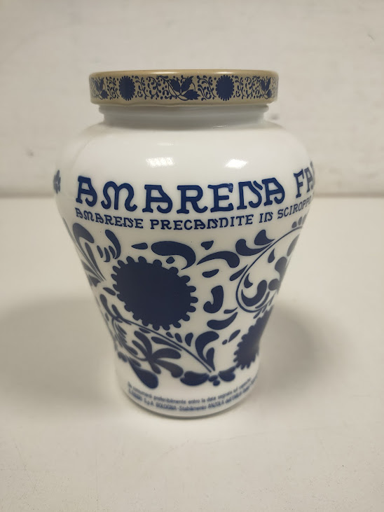 Vasetto Barattolo in Ceramica Bianca di "Amarena Fabbri" Vintage Anni '50-'60