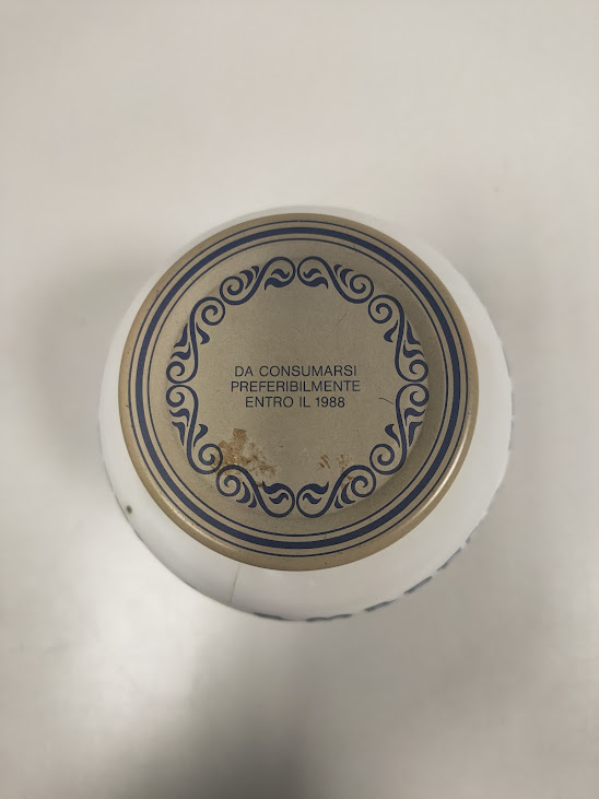 Vasetto Barattolo in Ceramica Bianca di "Amarena Fabbri" Vintage Anni '50-'60