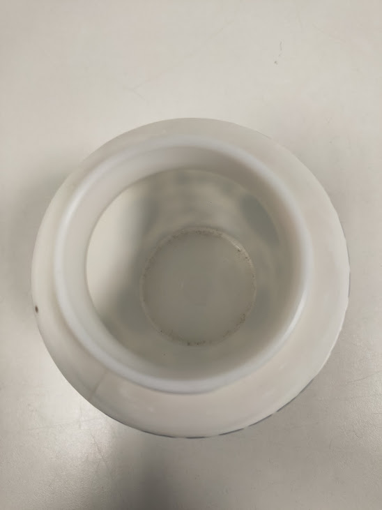 Vasetto Barattolo in Ceramica Bianca di "Amarena Fabbri" Vintage Anni '50-'60