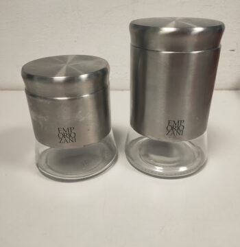 2 Barattoli in Vetro ed Acciaio Inox "Emporio Zani"