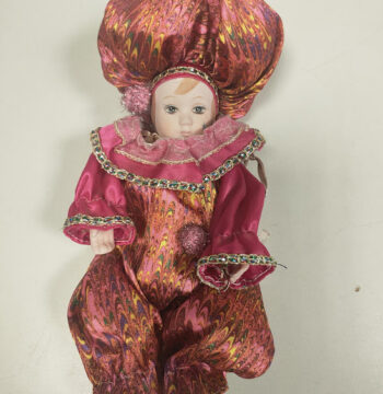 Bambola Arlecchino Vintage da Collezione in Porcellana Anni '80/'90