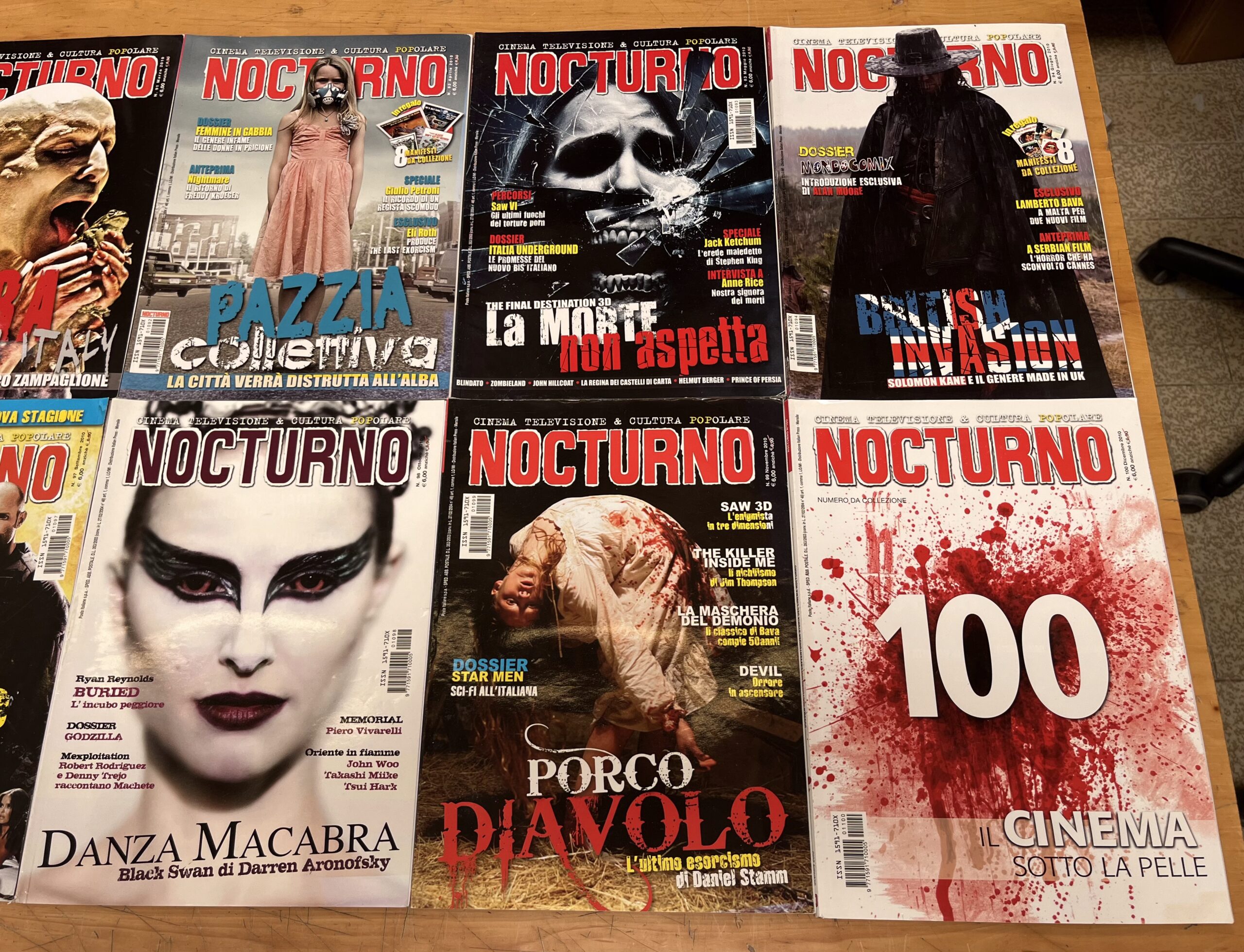 Lotto Riviste "Nocturno Cinema 2010" - 12/12 Annata Completa dal N°89 al N°100