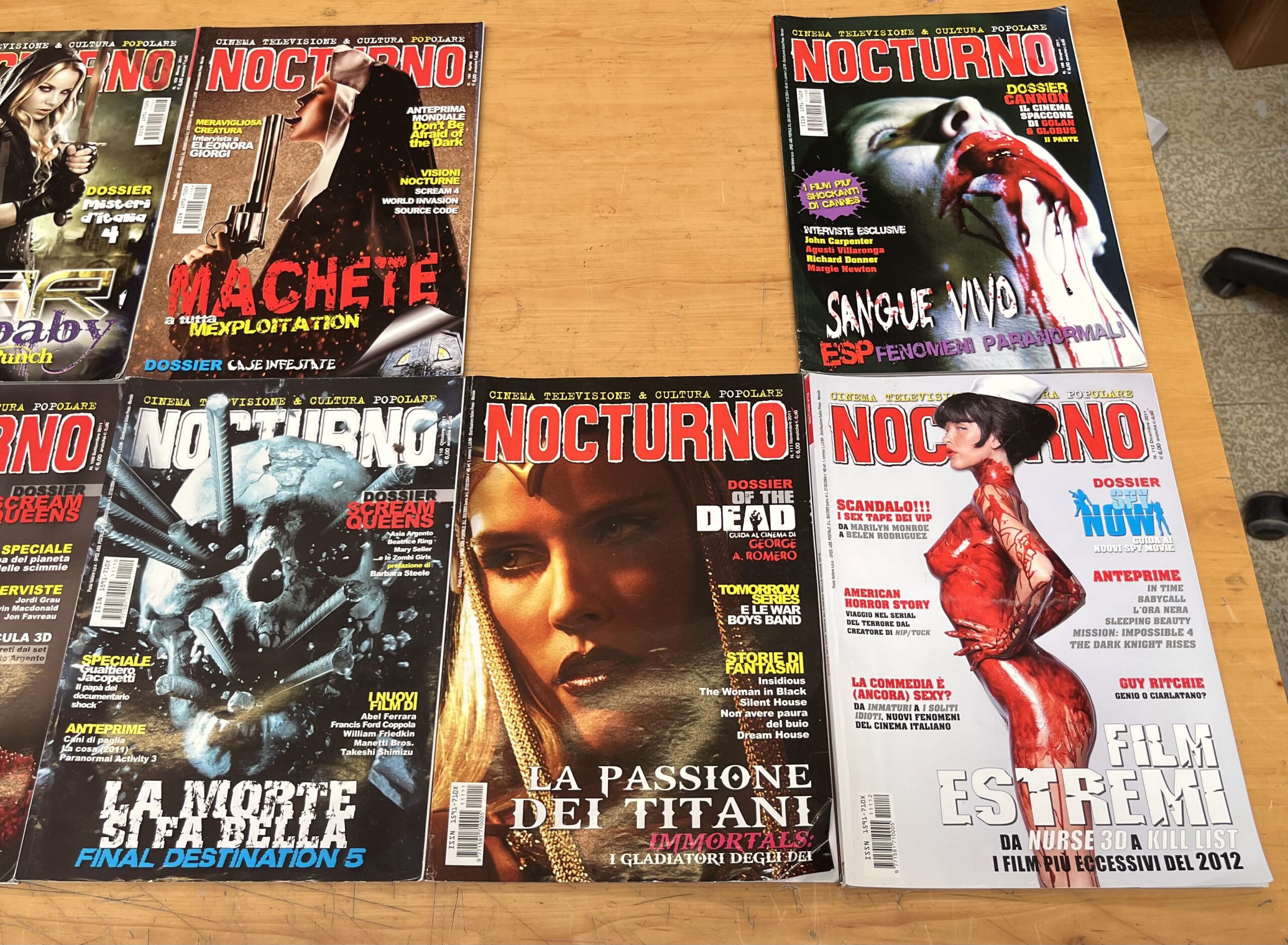 Lotto Riviste "Nocturno Cinema 2011" - 11/12 Annata Incompleta dal N°101 al N°112 (Manca N°105)