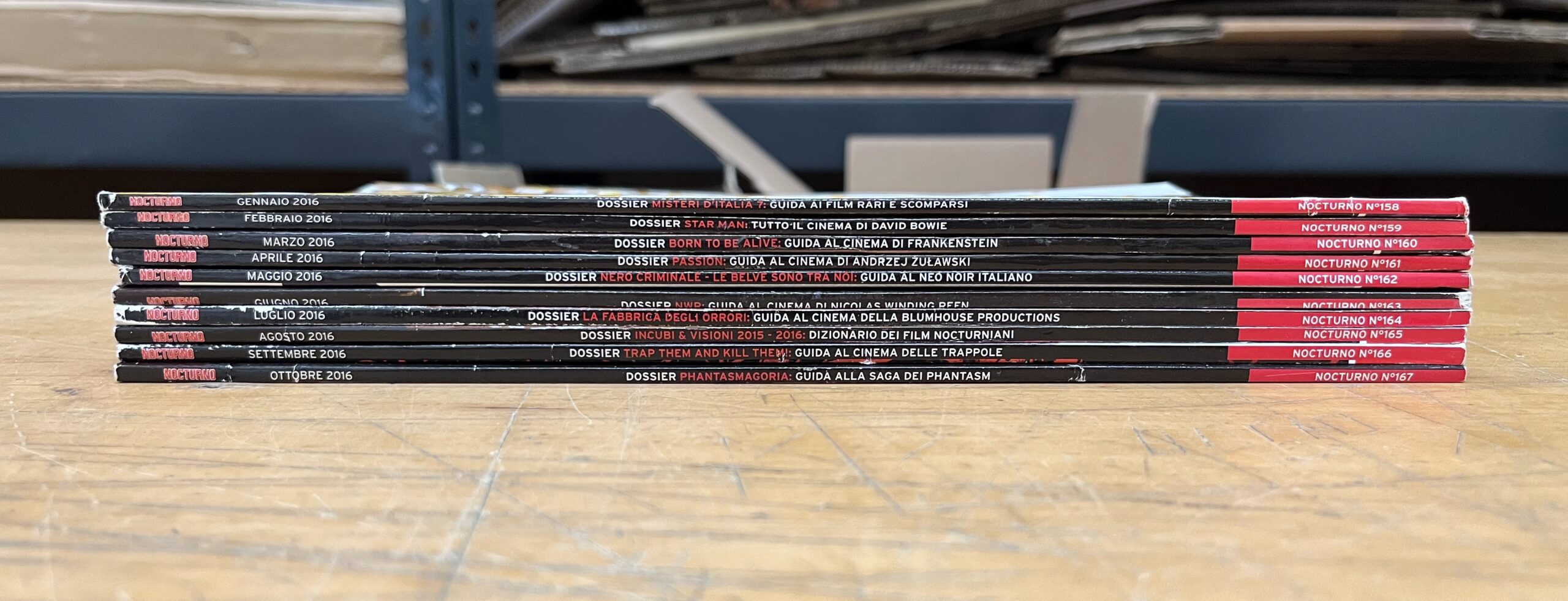 Lotto Riviste "Nocturno Cinema 2016" - 10/11 Annata Incompleta dal N°158 al N°167 (Manca N°168)