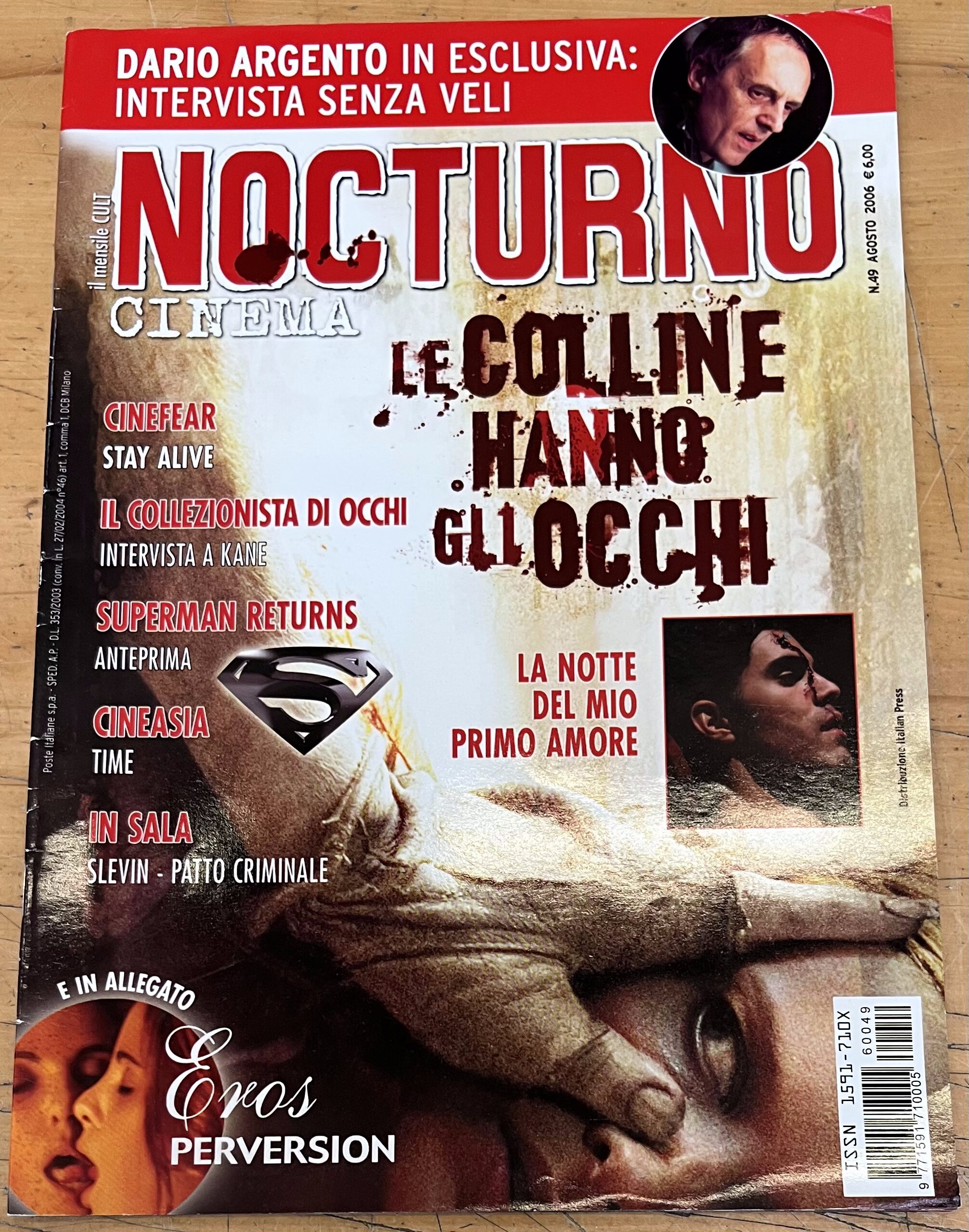Rivista "Nocturno Cinema N°49" + "Dario Argento in Esclusiva" - Agosto 2006 - Cinema Bis Communication Srl