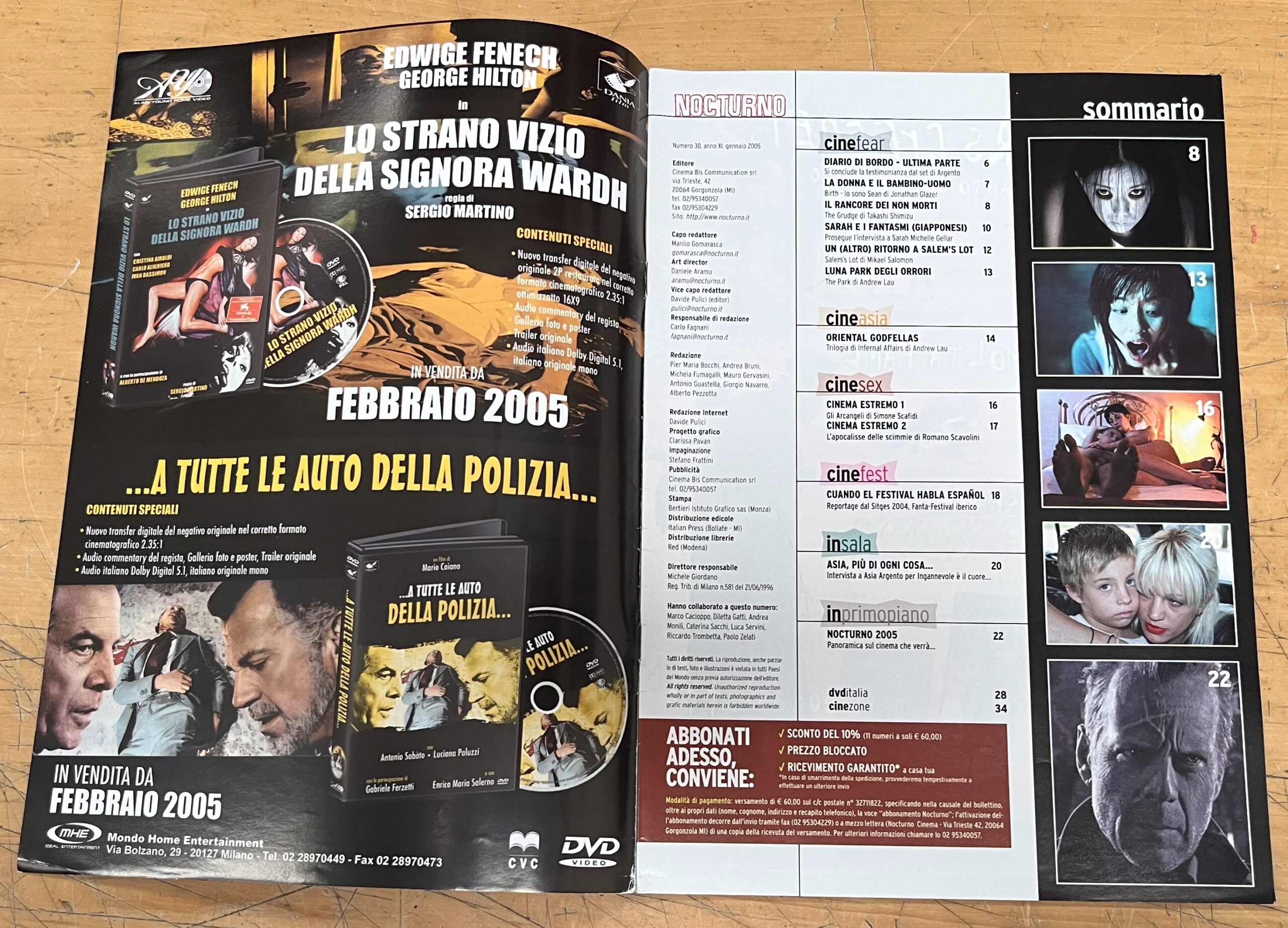 Rivista "Nocturno Cinema N°30 - The Grudge" + Dossier allegato "Percorsi Alternativi" - Gennaio 2005 - Cinema Bis Communication Srl