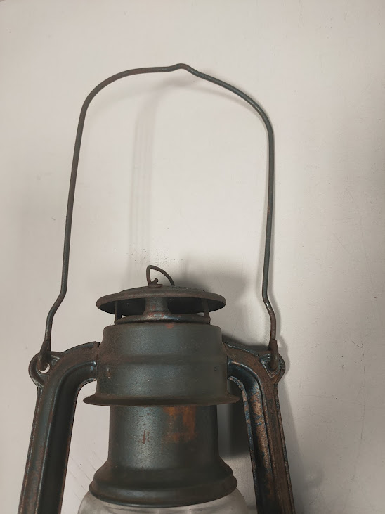 Lanterna ad Olio "Hurricane" in Metallo e Vetro Vintage