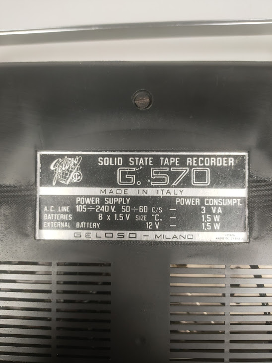 Registratore a Bobina "Geloso G 570" Prodotto in Italia Vintage Anno 1968