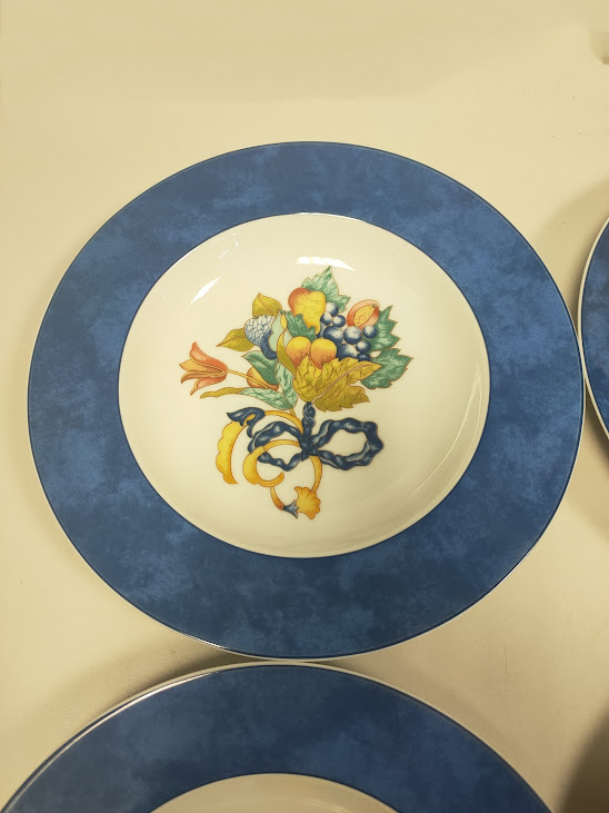 Set di 4 Piatti Fondi in Porcellana Francese Collezione "Borghese" Vintage Anni '90