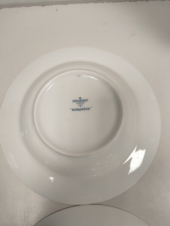 Set di 4 Piatti Fondi in Porcellana Francese Collezione "Borghese" Vintage Anni '90