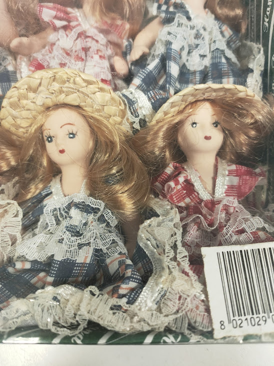 Set di 6 Bambole in Porcellana da Collezione "Porcelain Doll" Vintage Anni '90