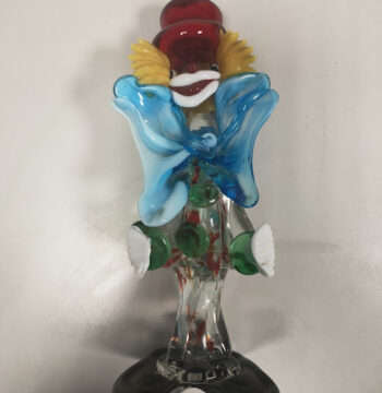 Statuina Clown in Vetro di "Murano" Realizzata a Mano Vintage Anni '70