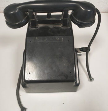 Telefono da Tavolo a Manovella di Colore Nero Vintage Anni '60