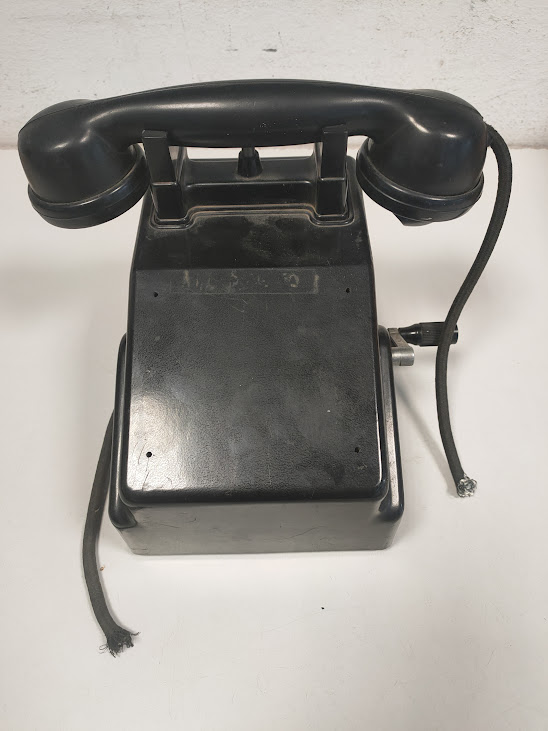 Telefono da Tavolo a Manovella di Colore Nero Vintage Anni '60