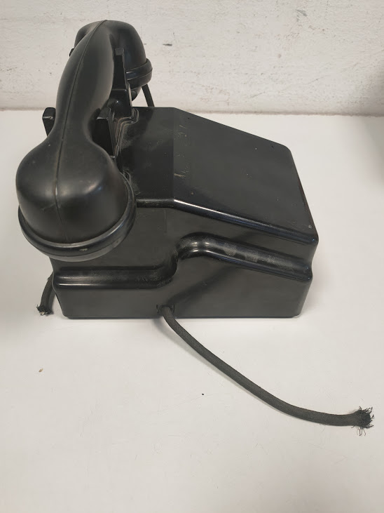 Telefono da Tavolo a Manovella di Colore Nero Vintage Anni '60
