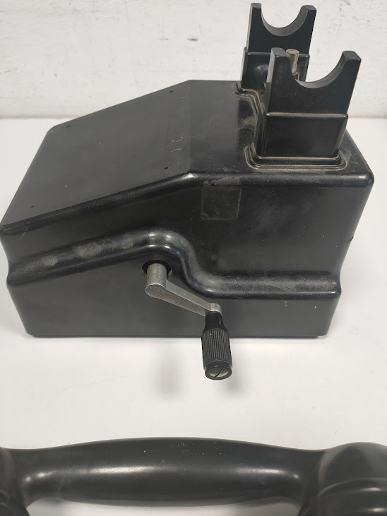 Telefono da Tavolo a Manovella di Colore Nero Vintage Anni '60