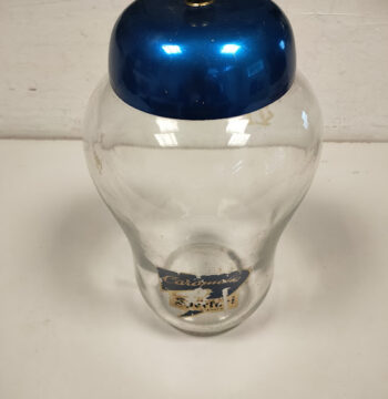 Vaso in Vetro Porta Caramelle "Sperlari" con Coperchio in Alluminio Vintage Anni '60