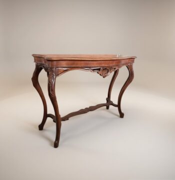 Console in noce con intarsi fine '800