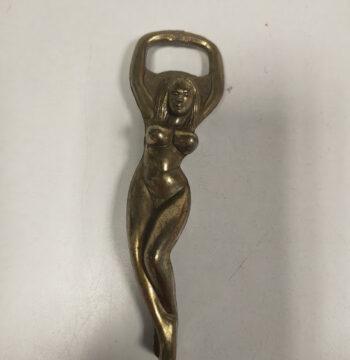 Apribottiglie in Ottone Lucido a Forma di Donna Vintage Anni '60