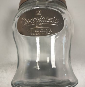 Barattolo in Vetro "La Cioccolateria" della Perugina con Coperchio Metallico 80/90