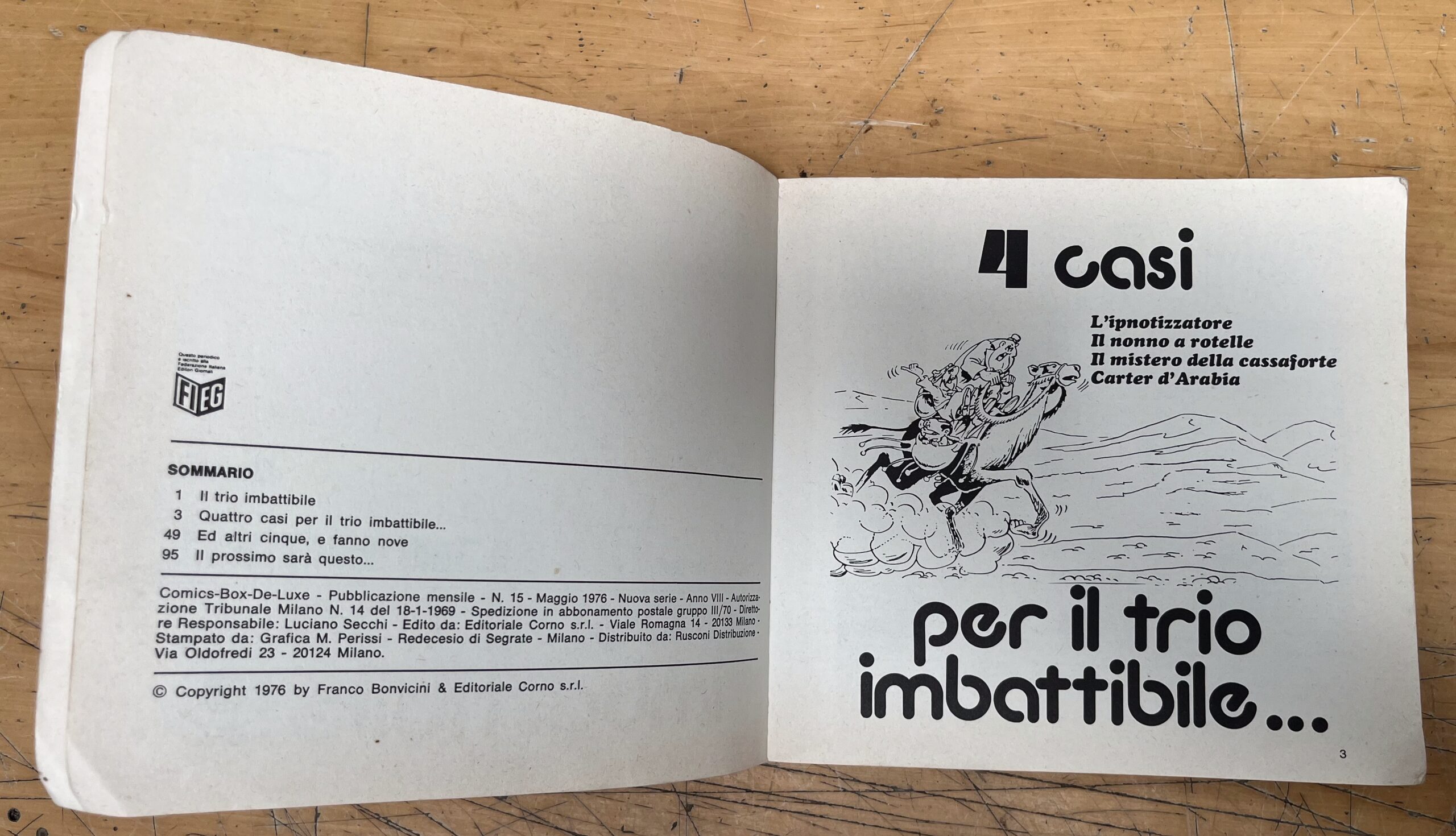 Fumetto "Nick Carter : Il Trio Imbattibile" N°15 - Bonvi - Editoriale Corno 1976