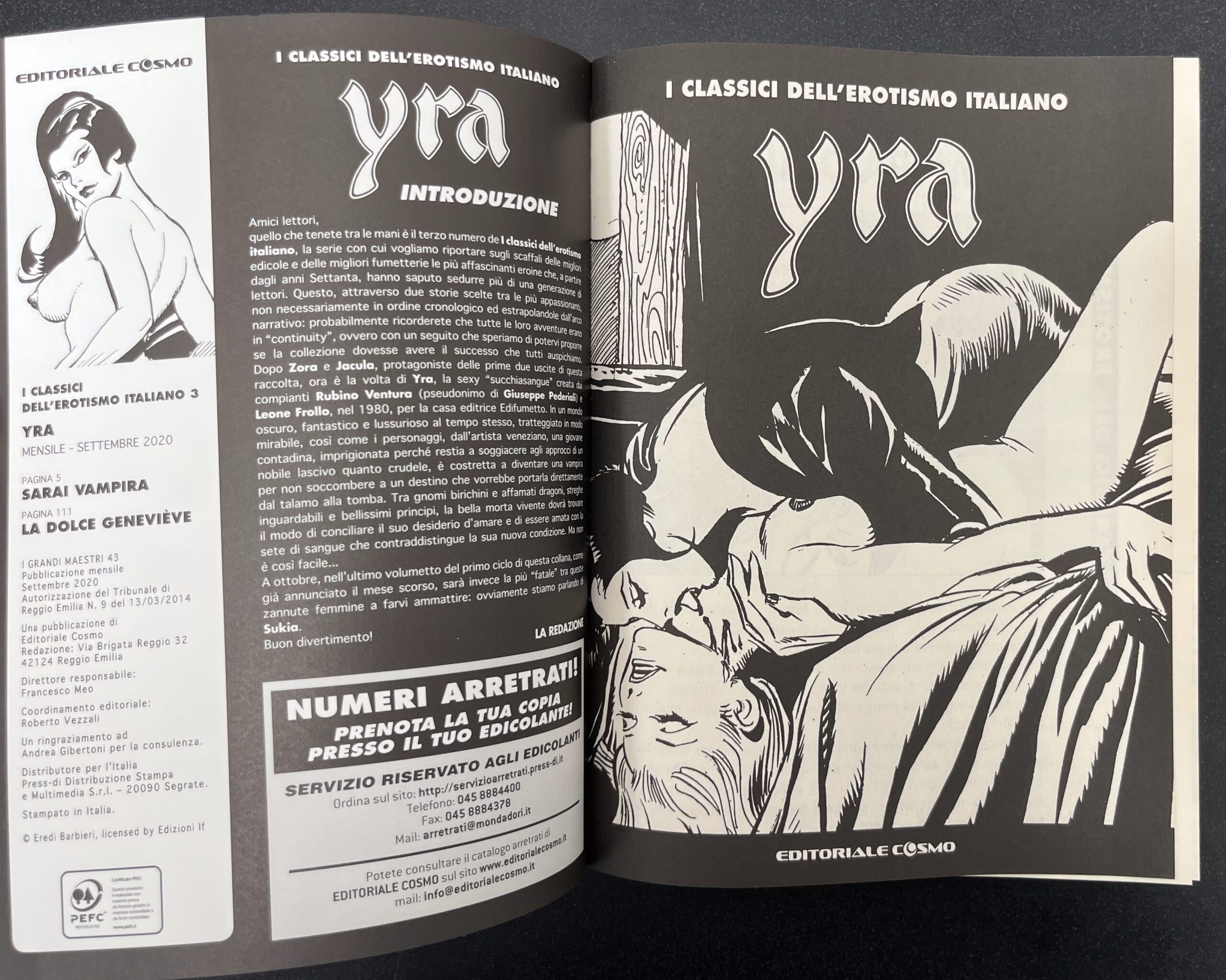 Fumetto "Yra" - Serie "I Classici dell'Erotismo Italiano" N°3 - Settembre 2020