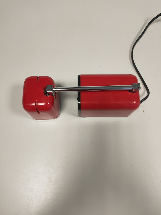 Lampada da Scrivania Rossa con Braccio Telescopico Prodotta negli Anni '70