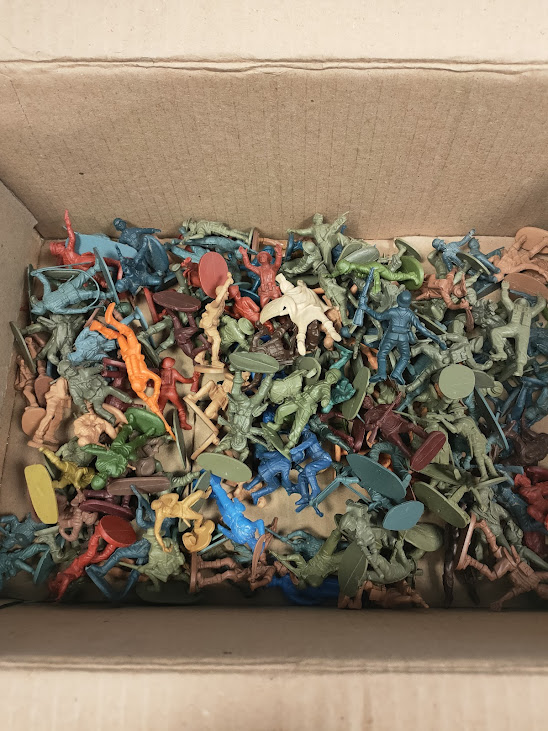 Lotto di 150 Soldatini Militari di Plastica Scala 1:32 Vintage Anni '70