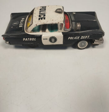 Modellino di Auto della Polizia Americana in Latta Litografata Vintage Anni '50