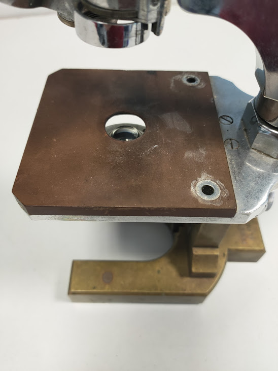 Microscopio D'Epoca in Ottone e Metallo Vintage